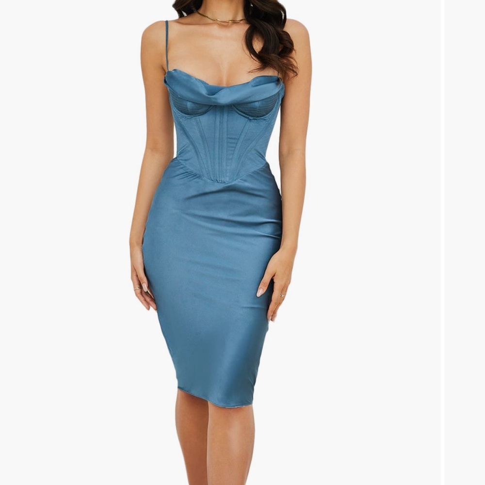 House of CB Myrna Satin Corset Dress